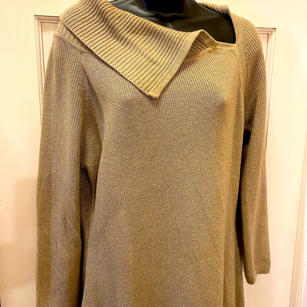 Calvin Klein sweather dress gold . Cute and comfortable. - Picture 7 of 12